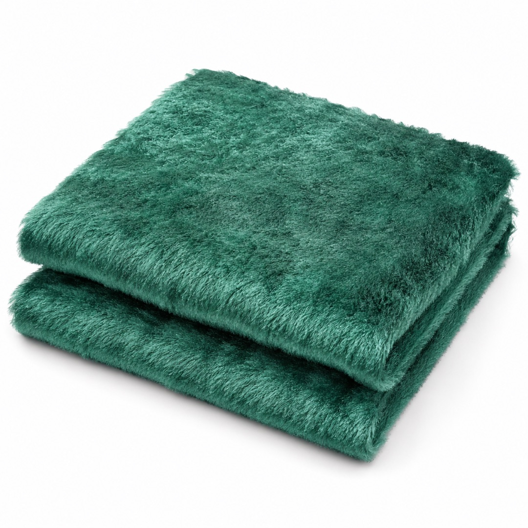 Premium Emerald Green Feather Fabric Material