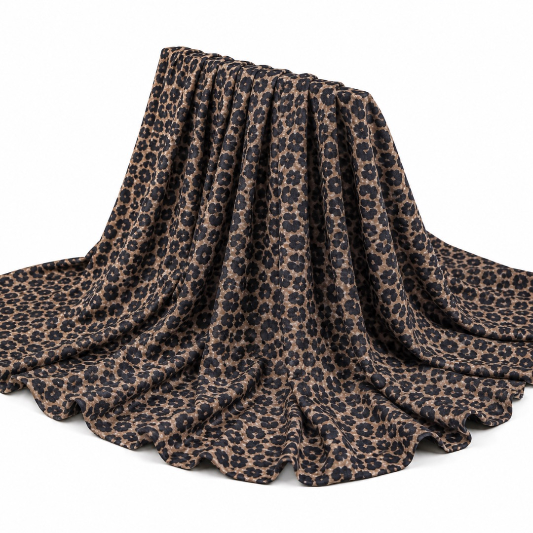 Premium Leopard Print Chinos Fabric Material