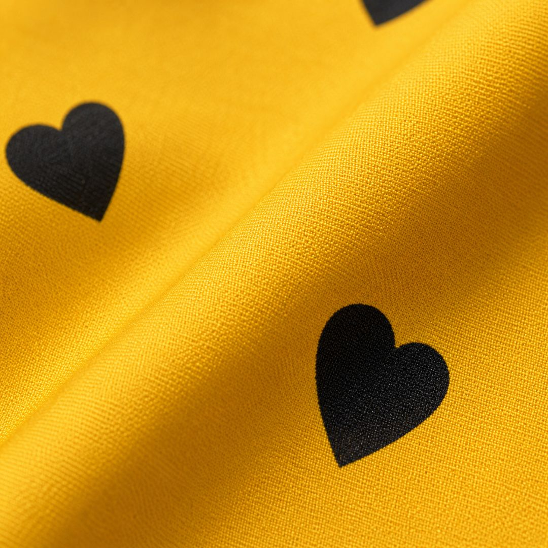Golden Heart Charm Bedsheet Fabric