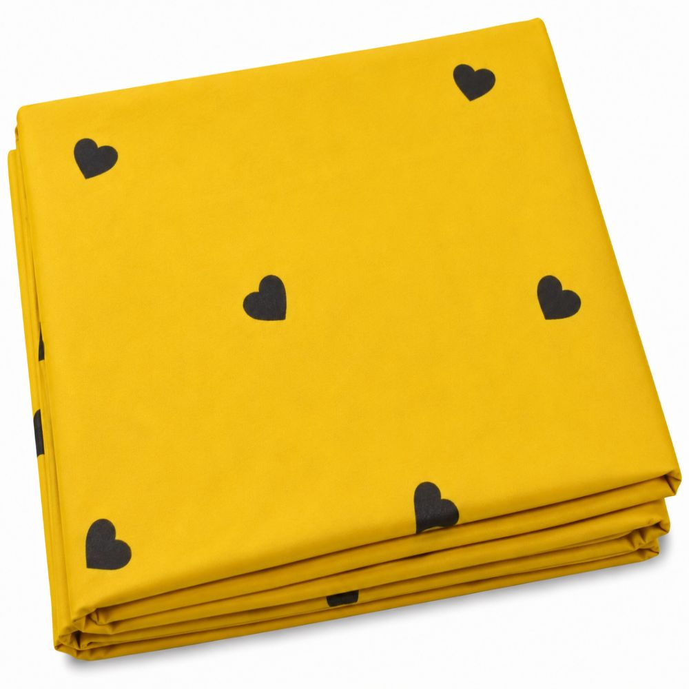 Golden Heart Charm Bedsheet Fabric