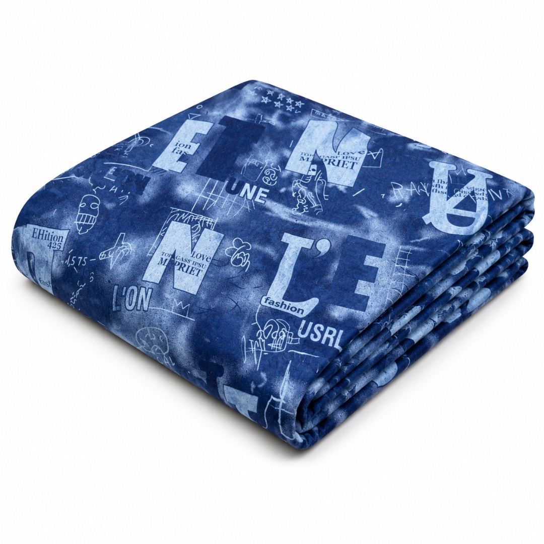 Premium Graphic Print  Jeans Fabric Material