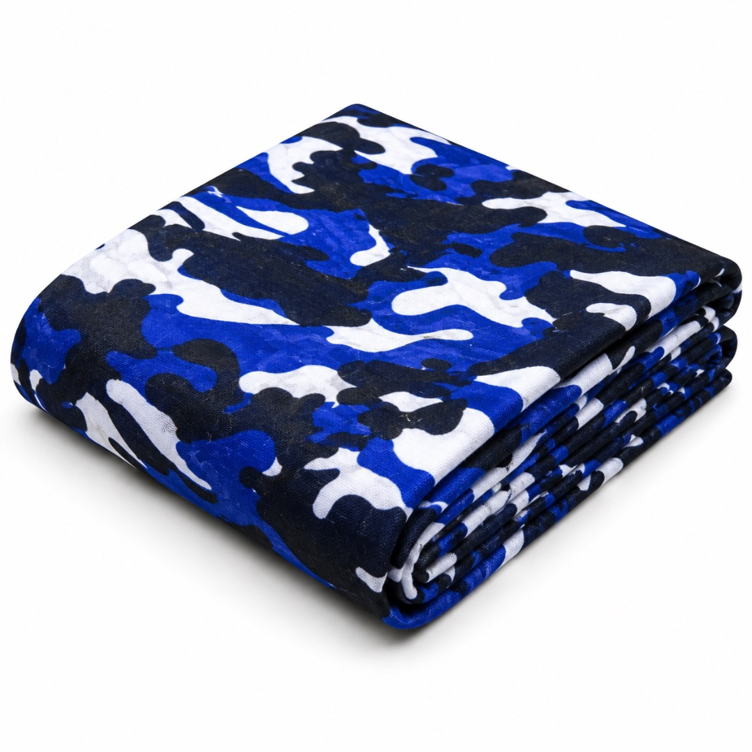 Blue Camouflage Print Jeans Fabric Material