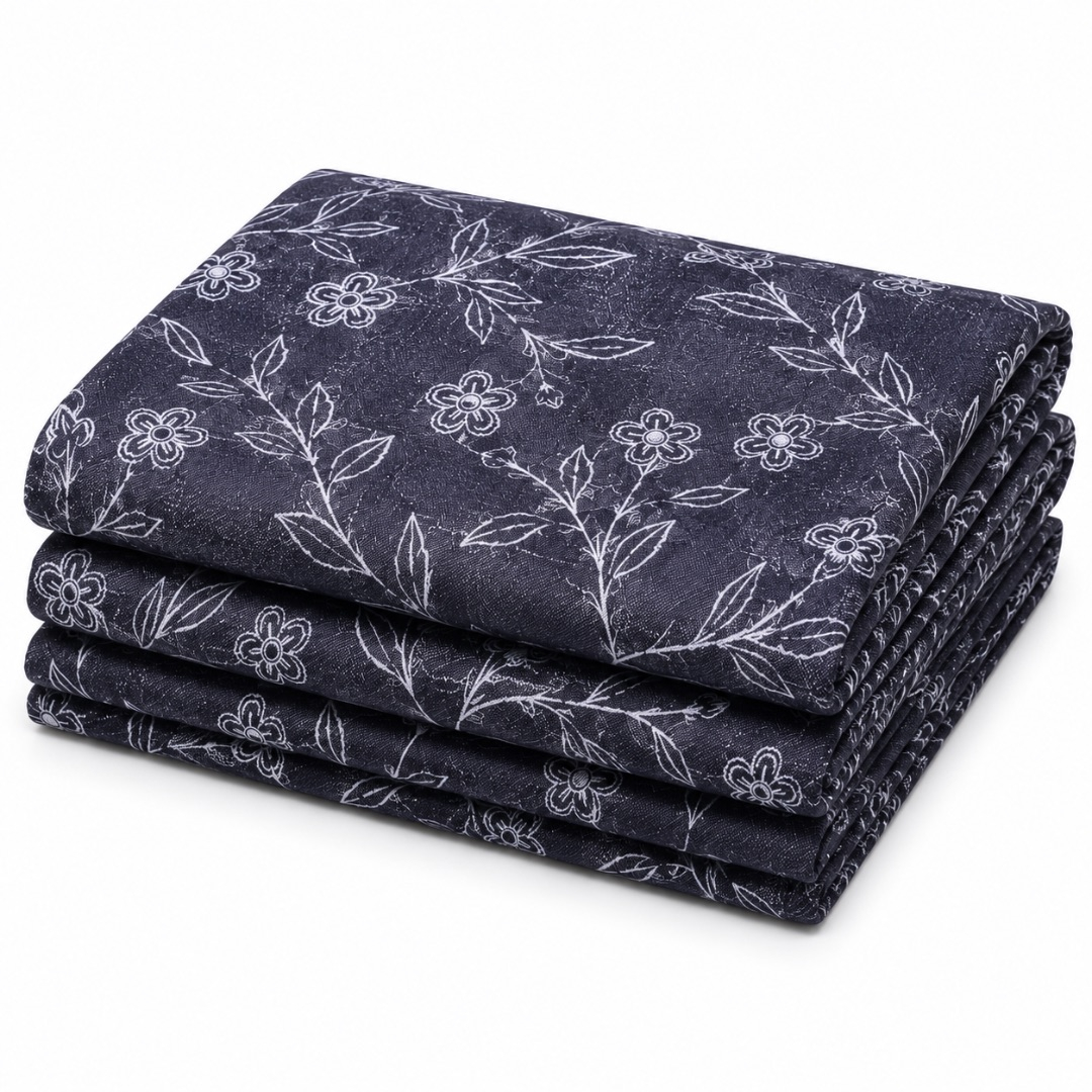 Floral Print Jeans Fabric Material    Design jeans