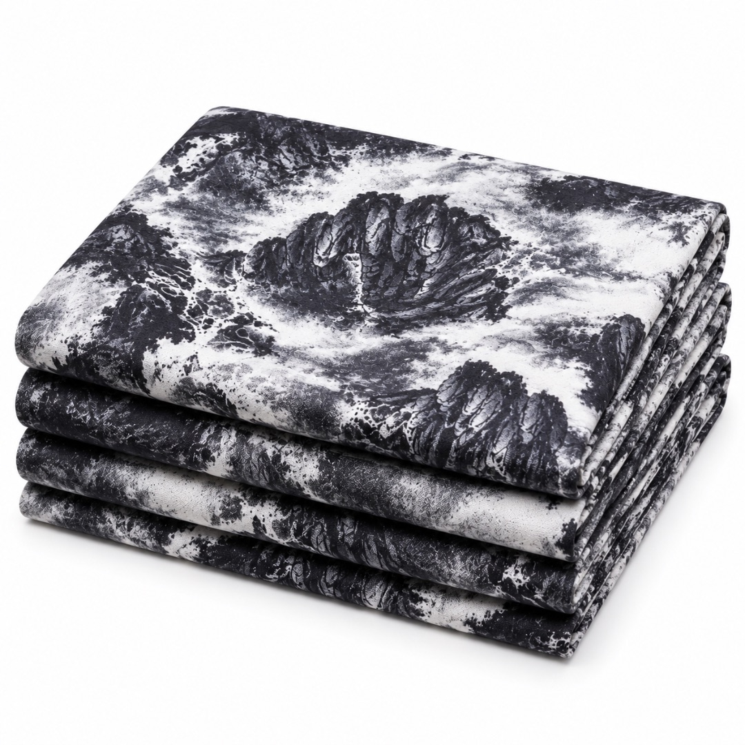 Nature Landscape Print Jeans Fabric Material      Design jeans