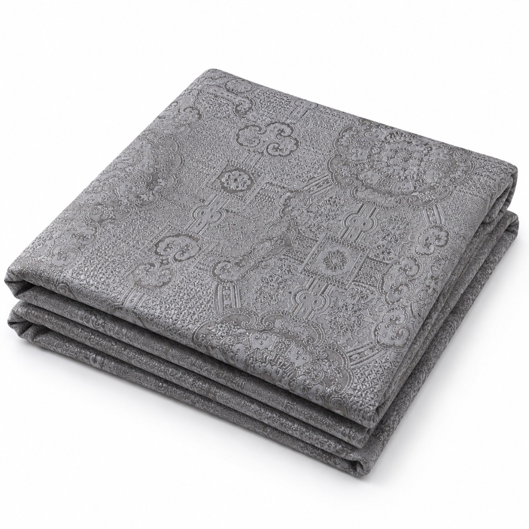 Premium Stock Damask Fabric Material      Silver Grey
