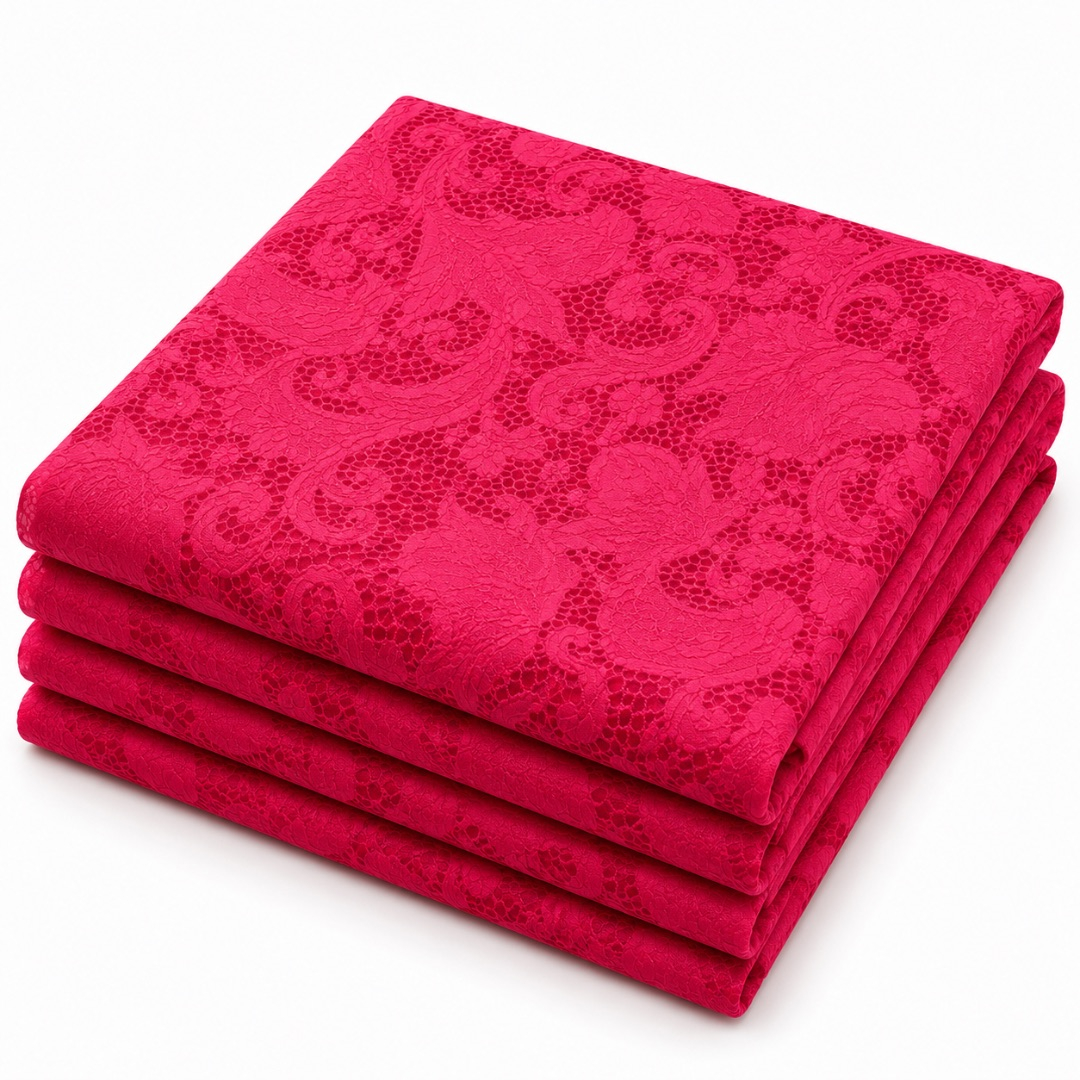 Premium Stock Damask Fabric Material    Fuchsia Pink