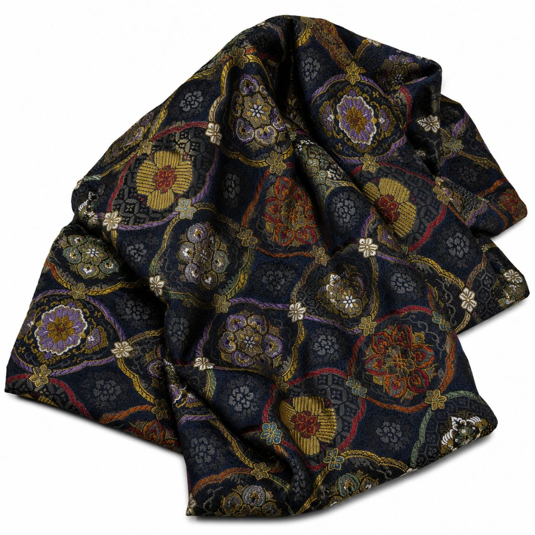Premium Luxury Damask Fabric Multicolor Ornamental Floral Design