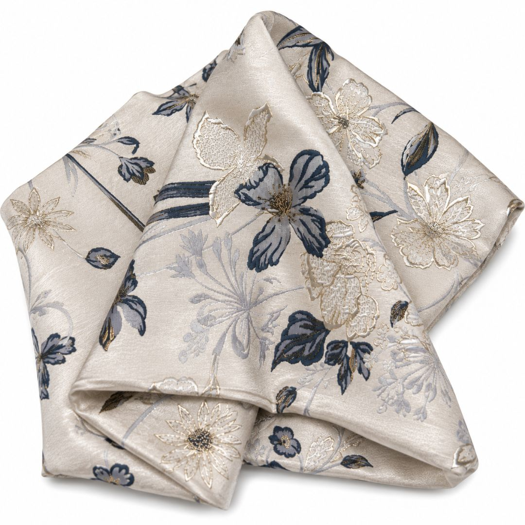 Ivory Moonlit Garden Brocade Fabric