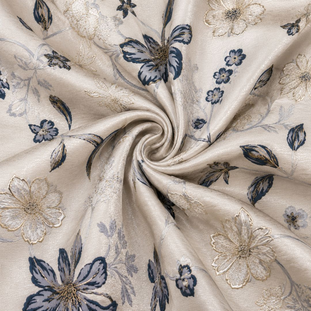 Ivory Moonlit Garden Brocade Fabric