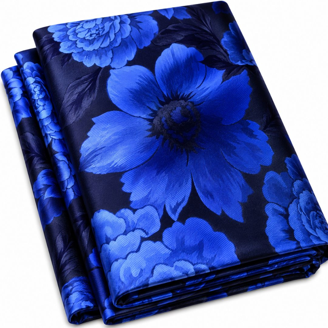 Premium Burgundy Floral Damask Jacquard Fabric Luxury Woven Textile