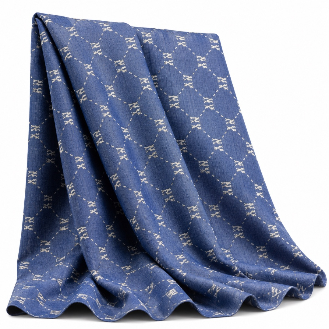 Luxury Monogram Design Jeans Fabric