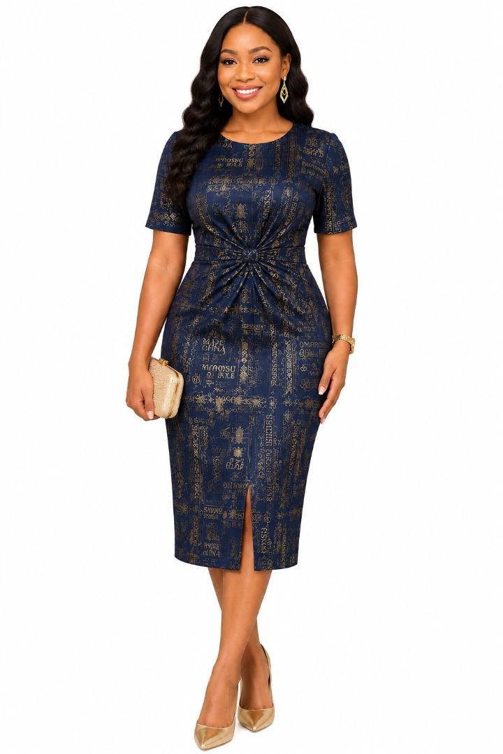 Premium Navy Blue Jacquard Suit Lining Fabric