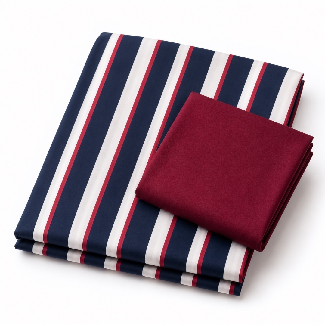 Premium Printed and Plain Crepe Fabric Set